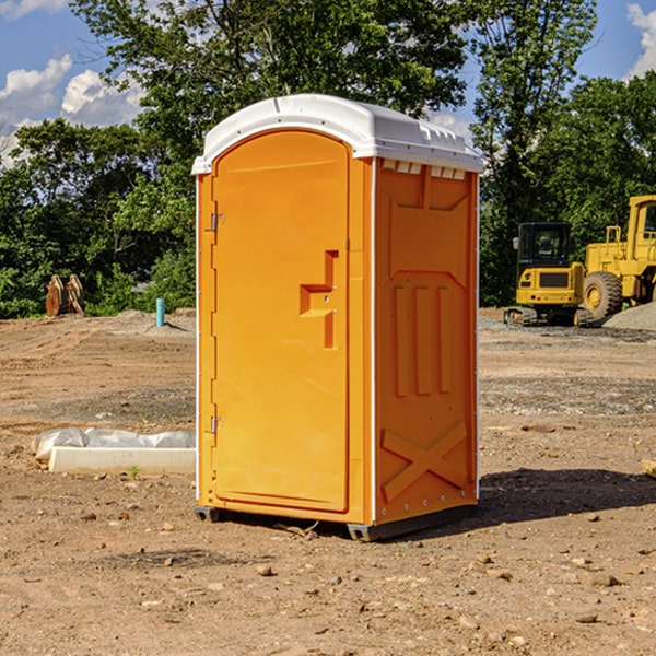 how often are the portable restrooms cleaned and serviced during a rental period in Audubon Iowa